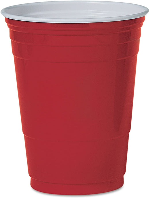 SOLO P16R-50 Red Cold Plastic Party Cups 16 Ounce 50 Pack