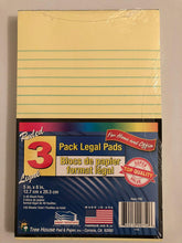 Load image into Gallery viewer, Legal Ruled Notepads - 3 Pack