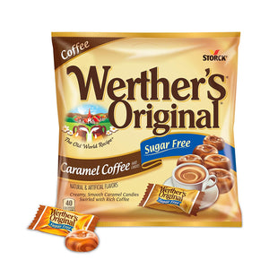 WERTHER'S ORIGINAL Sugar Free Caramel Hard Candy, 1.46 Ounce Bag (Pack of 12), Hard Candy, Bulk Candy, Individually Wrapped Candy Caramels, Caramel Candy Sweets, Bag of Candy, Hard Candy Bulk