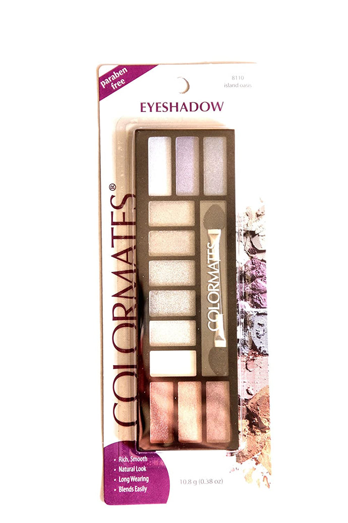 Colormates Eyeshadow Palettes with Applicator, Island Oasis 12-Colors