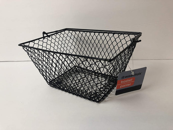 Essentials Wire Black Rectangle Basket Panier 8x6x4