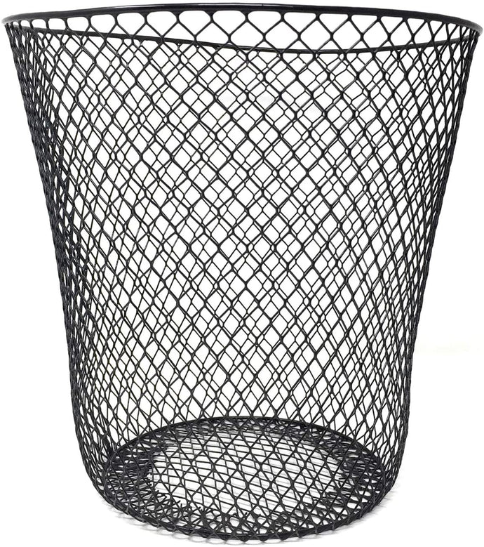 Essentials Wire Mesh Waste Basket (Black)