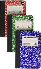 Load image into Gallery viewer, Mini Composition Book, Note Pad, 3 Pack in 3 different color Red, Green &amp; Blue