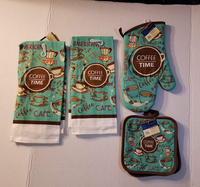 Oven Mitt, Dish Towel, Hand Towel (Coffee)