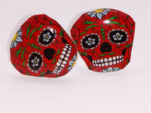 Load image into Gallery viewer, Earrings of Red skulls