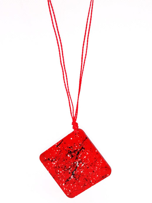 Hand painted red - necklace