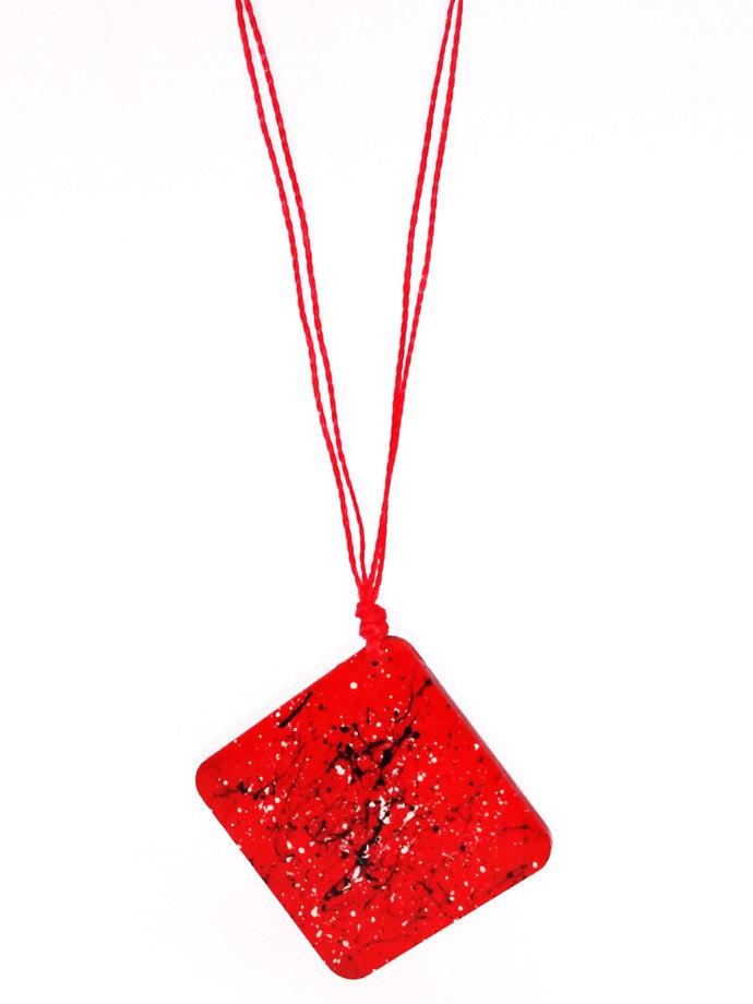 Hand painted red - necklace