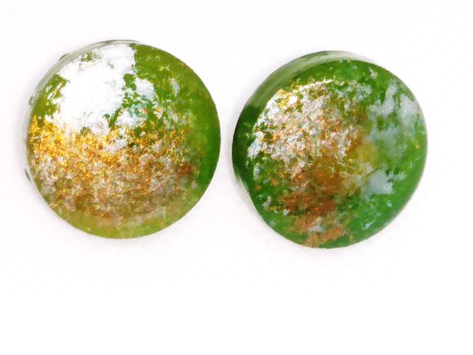 Earrings Green Circle