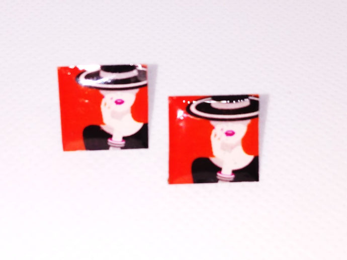 Earrings  Face & Red Hat