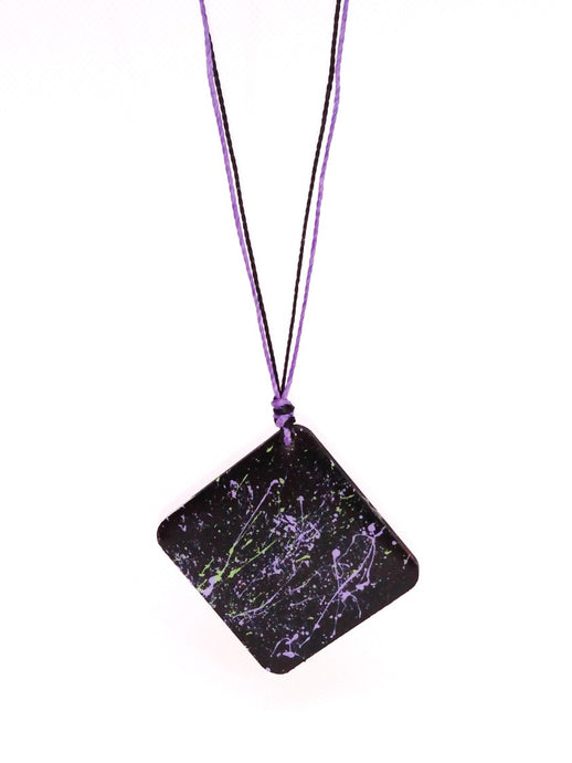 Hand painted black/purple - necklace