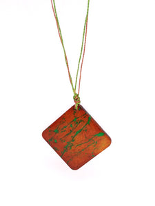 Hand painted Brown-Green - necklace